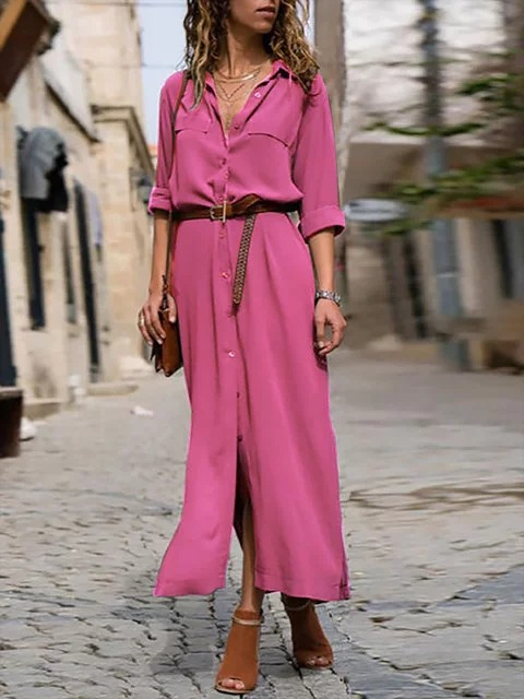 Rosalind shirt dress in Pink