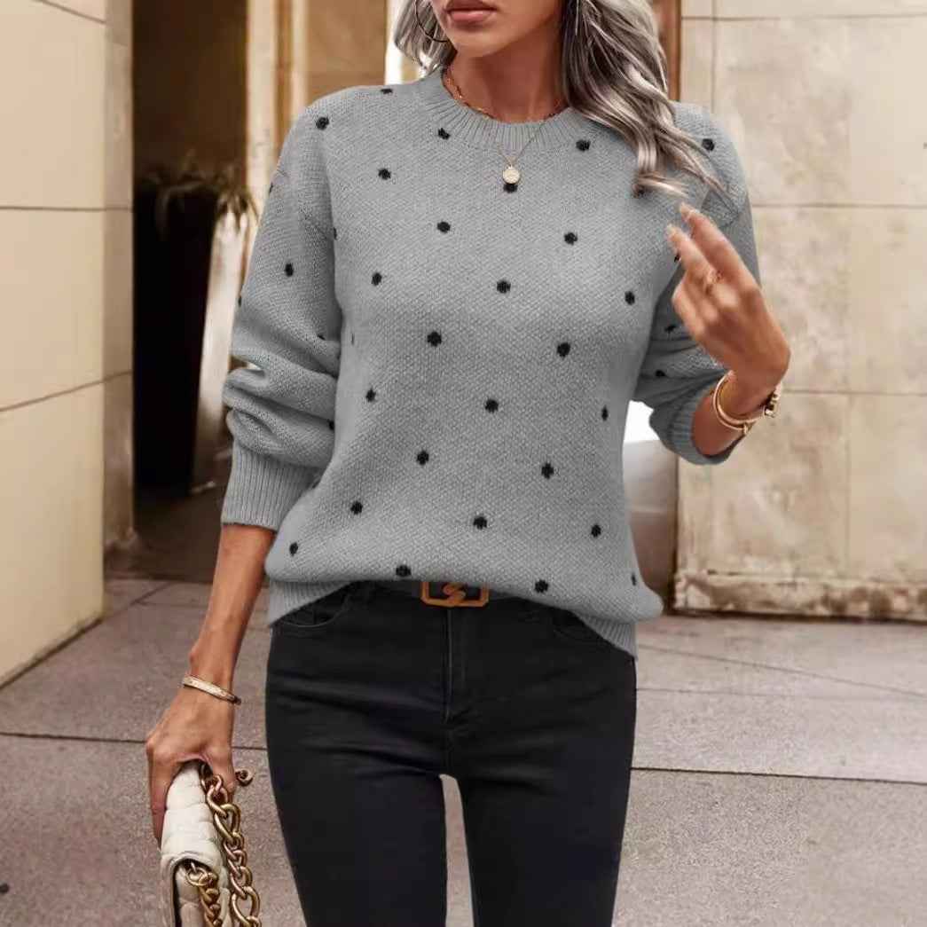Jehanne | Women's Long Sleeve Polka Dot Jumper