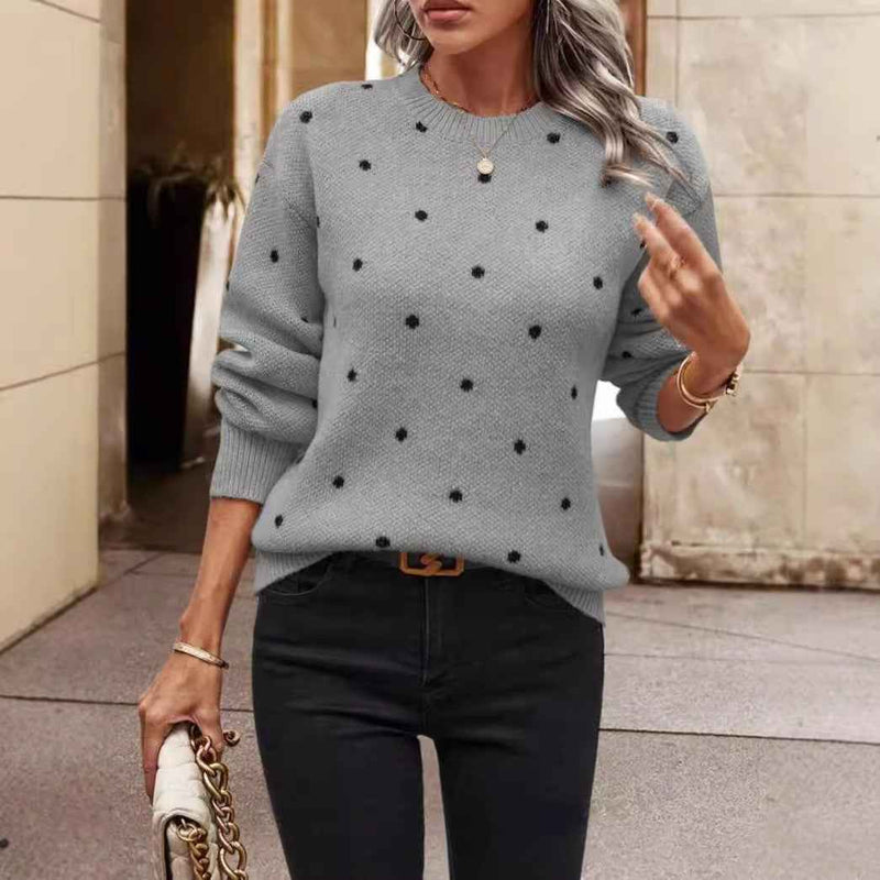 Jehanne | Women's Long Sleeve Polka Dot Jumper