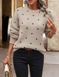 Jehanne | Women's Long Sleeve Polka Dot Jumper