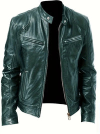 Calder men's racer jacket in Dark Green