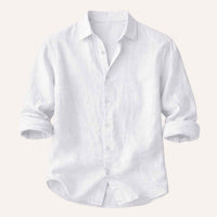 Bellamy linen button-up shirt in White