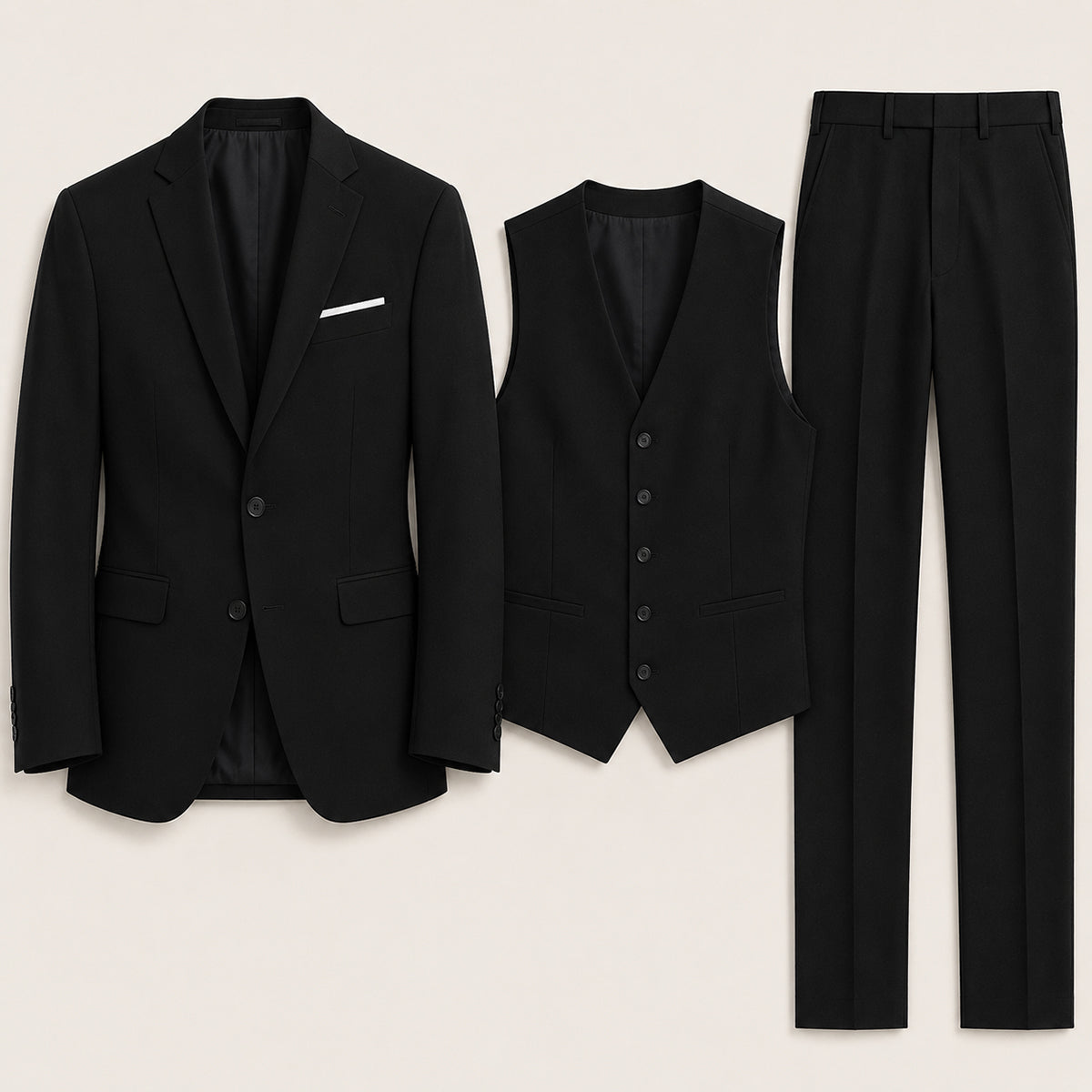 Norman | Men's 3 Piece Suit Set with Blazer, Gilet and Trousers