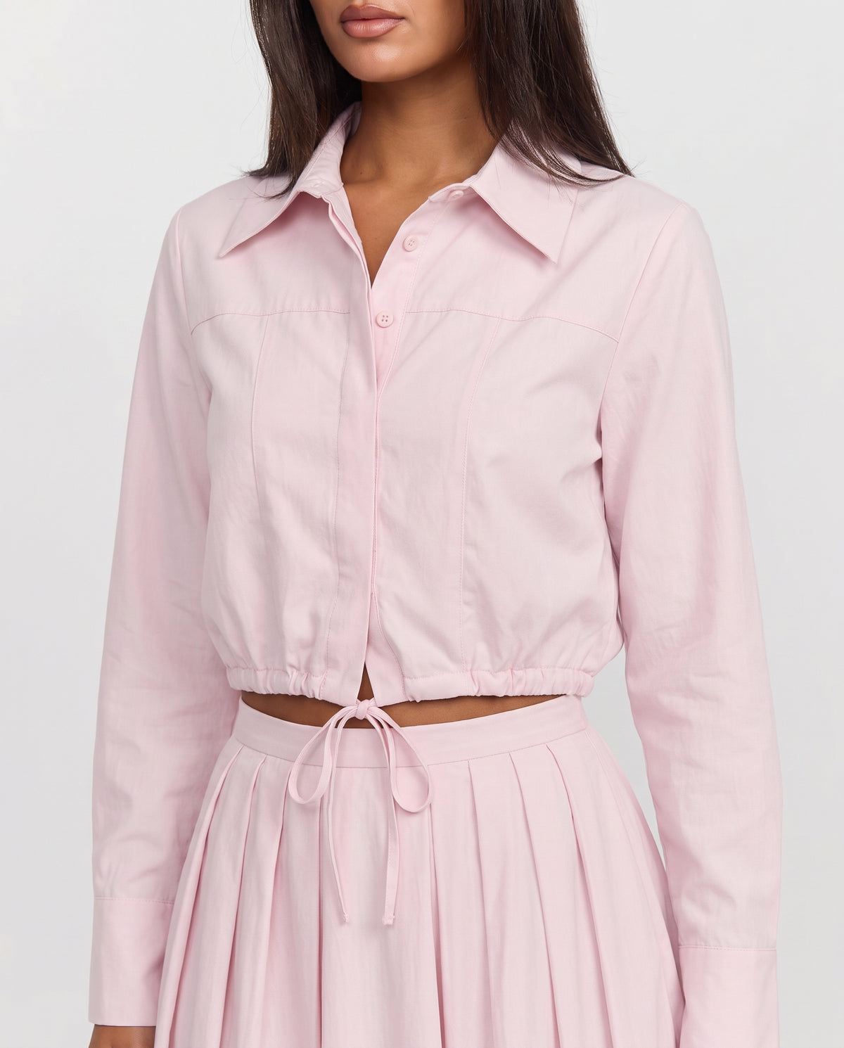 Olivia Cotton Jacket Co-ord Set Pink - detail