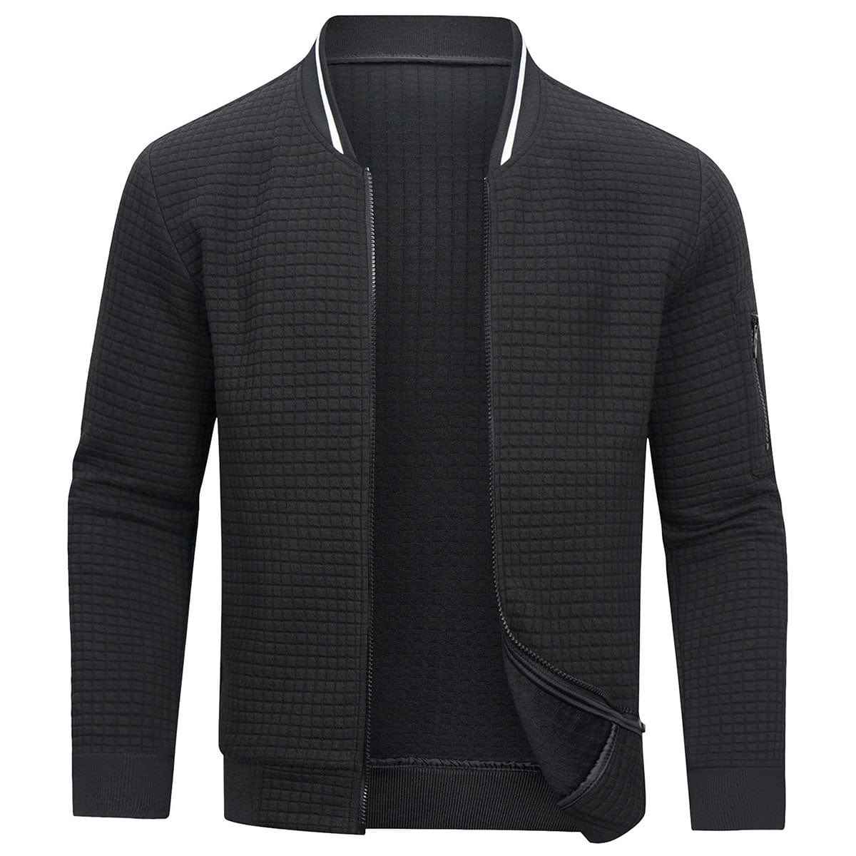 Percival | Men's Textured Full Zip Bomber Jacket