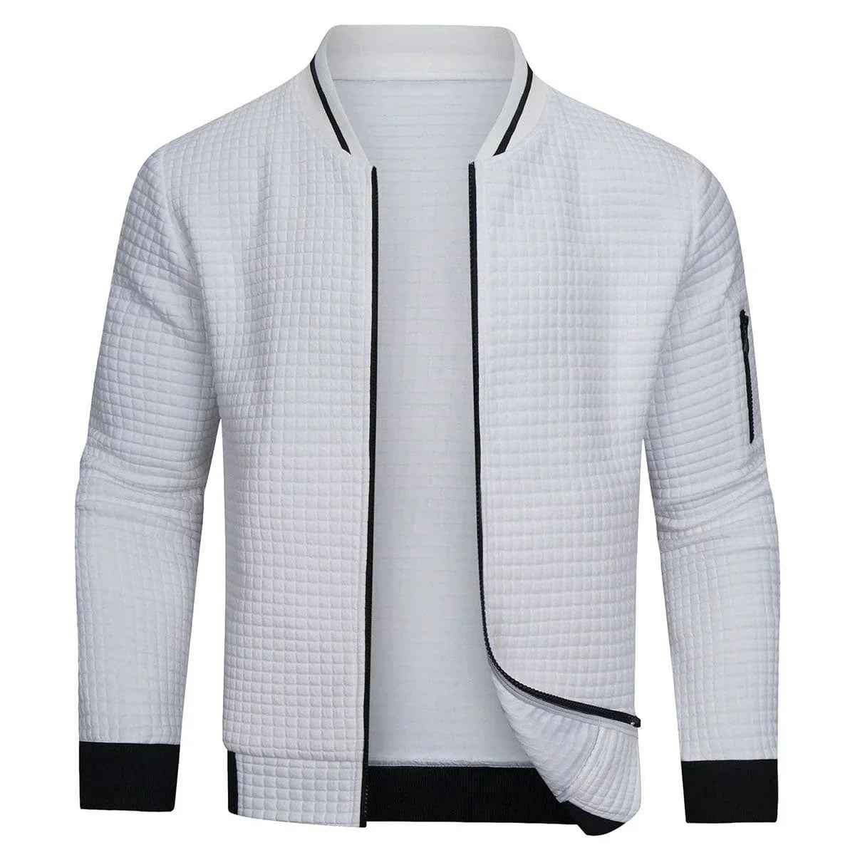 Percival | Men's Textured Full Zip Bomber Jacket