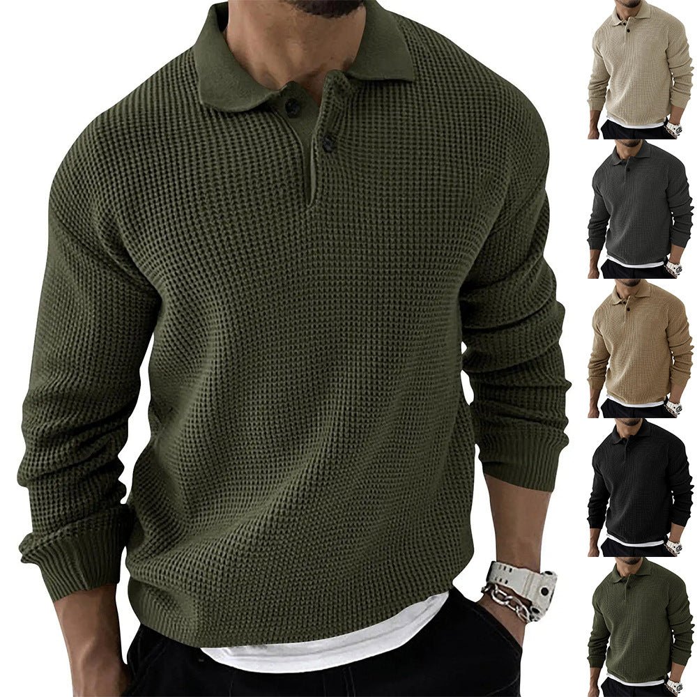 Pemberton button-down polo jumper waffle knit detail