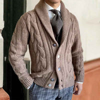 Linus | Men's Shawl Collar Cable Knit Jumper