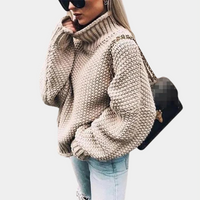 Lettice oversized turtleneck jumper in Khaki