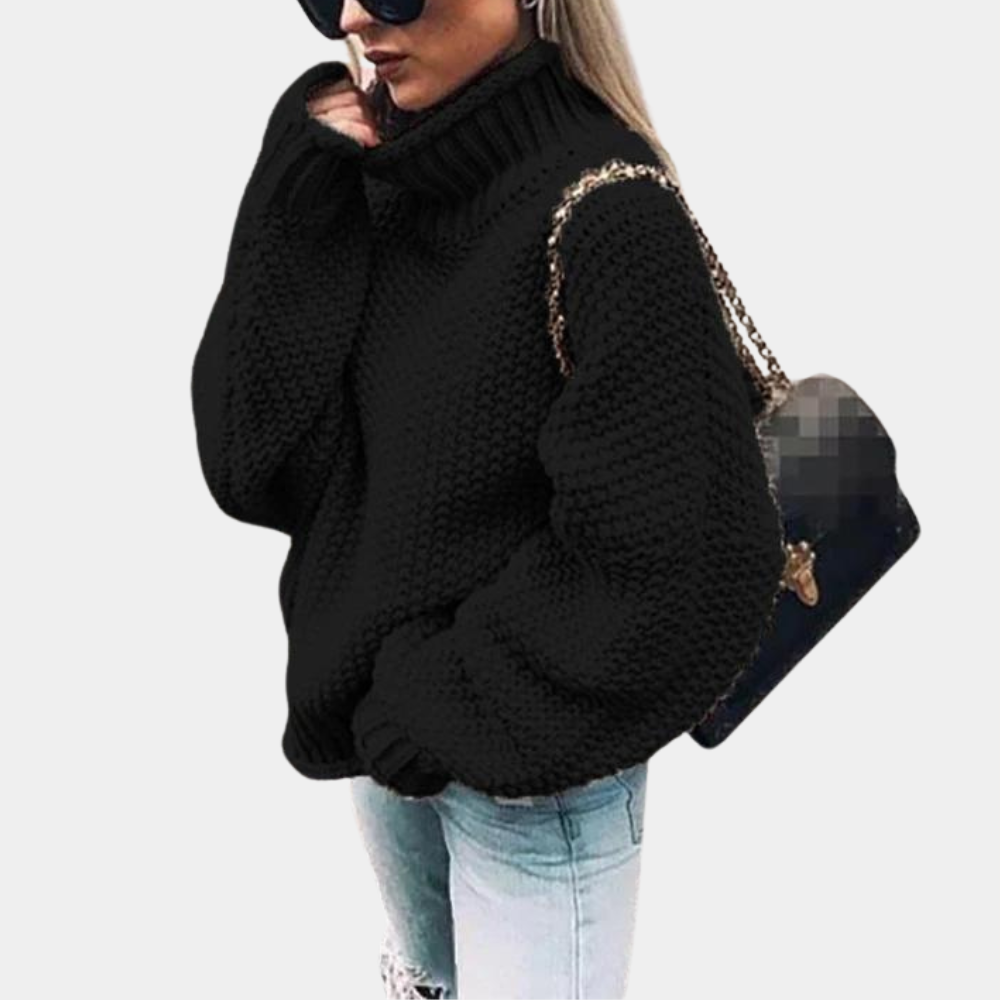 Lettice oversized turtleneck jumper in Black
