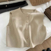 Editha | Women's Button Front Sleeveless Vest