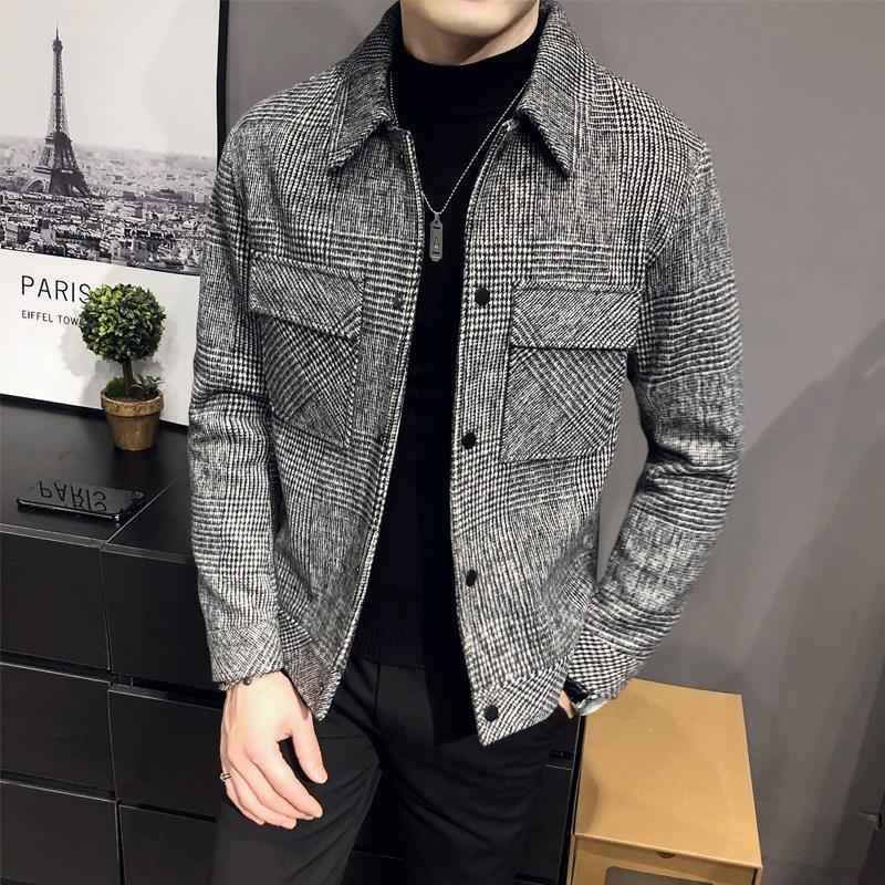 Balthazar | Men's Button-Down Plaid Jacket in Grey and Taupe