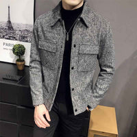 Balthazar | Men's Button-Down Plaid Jacket in Grey and Taupe