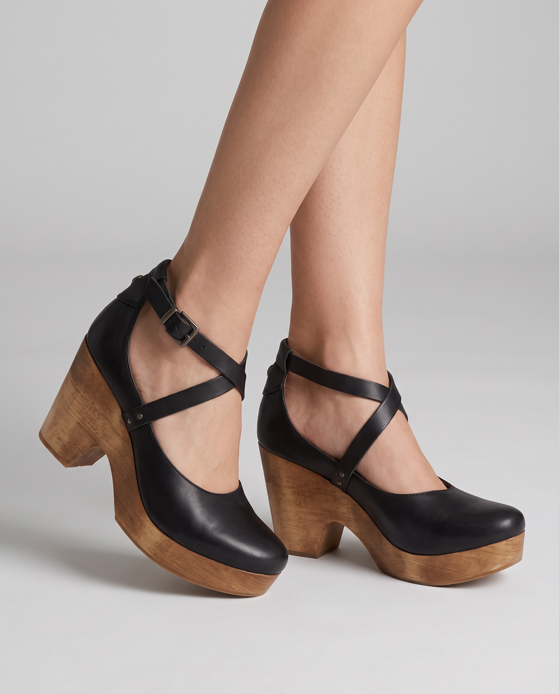 Eleanora | Women's Platform Wedge Heels Black