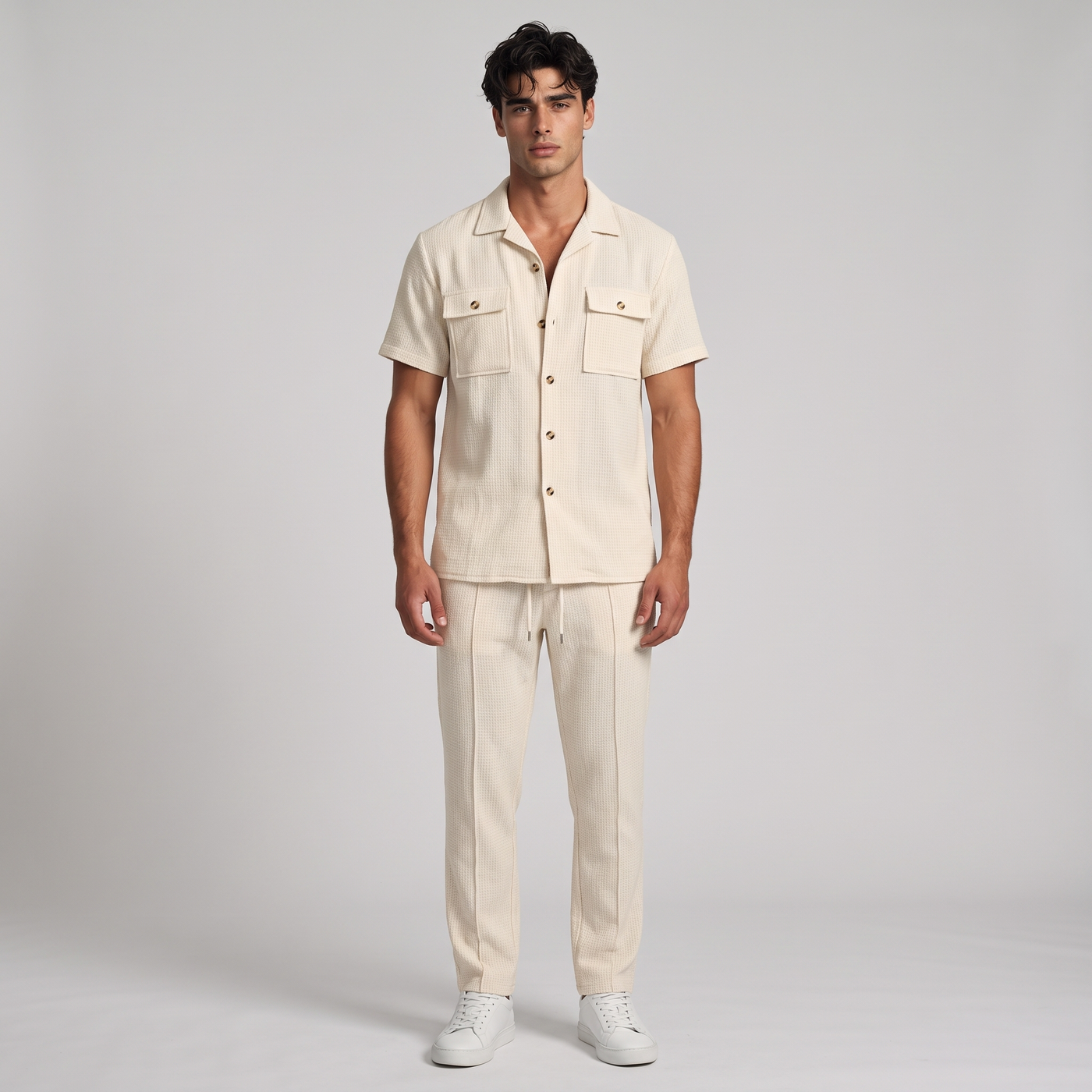 Algernon | Men's Linen Matching Set Cream