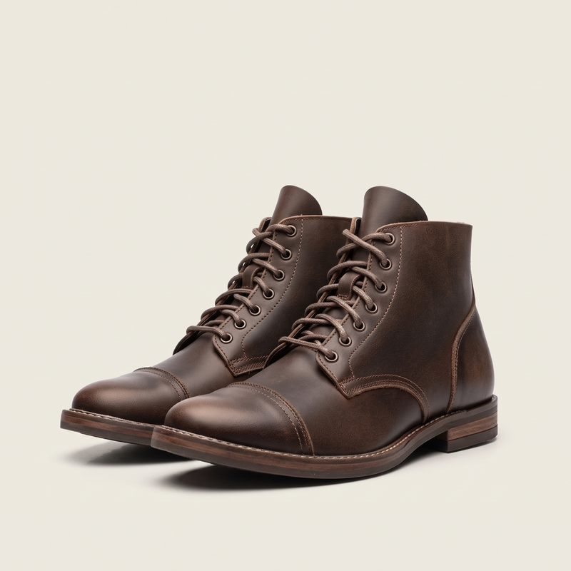 Granville | Men's Leather Lace Up Ankle Boots Brown