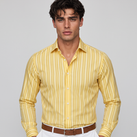 Vaughn | Men's Dress Shirt Yellow Striped (v2)