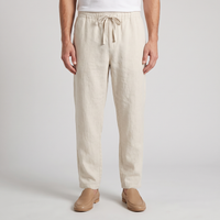 Ashcroft | Men's Linen Trousers Cream (v2)