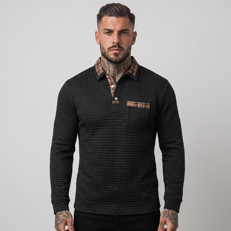 Foster | Men's Waffle Knit Polo Jumper