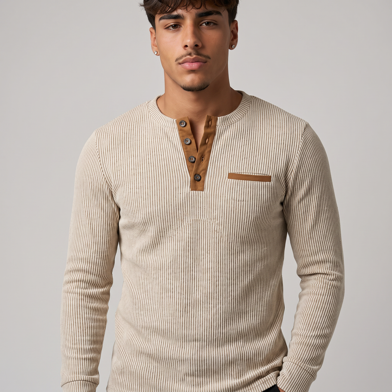 Maurice | Men's Ribbed Henley Jumper