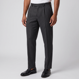 Harris | Men's Lightweight White Pinstripe Smart Casual Dress Trousers
