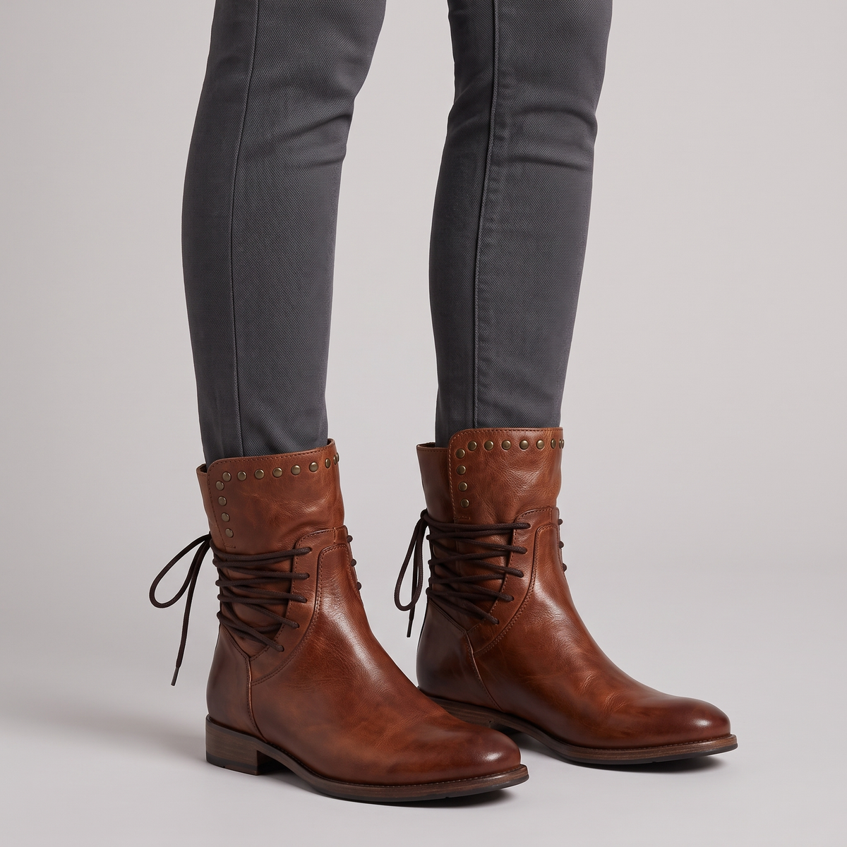 Anemone | Women's Lace-Up Studded Boots