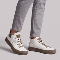 Lancaster | Men's Orthopedic High-Top Sneakers in White and Black