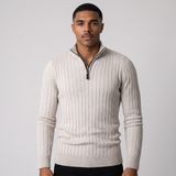 Tremaine | Men's Half-Zip Ribbed Jumper Stand Collar