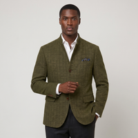 Stanhope | Men's Herringbone Wool Blazer in Coffee and Olive Green