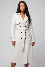 Tullia | Women's Double Breasted Long Coat Belted Waist
