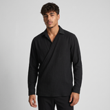 Erik | Men's Slim Fit Pinstripe Shirt in Black