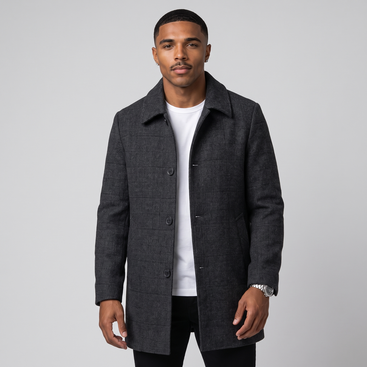 Tyndale | Men's Wool Blend Down Insulated Coat Black and Grey