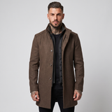 Thaddeus | Men's Mid-Length Stand Collar Overcoat Quilted Lining