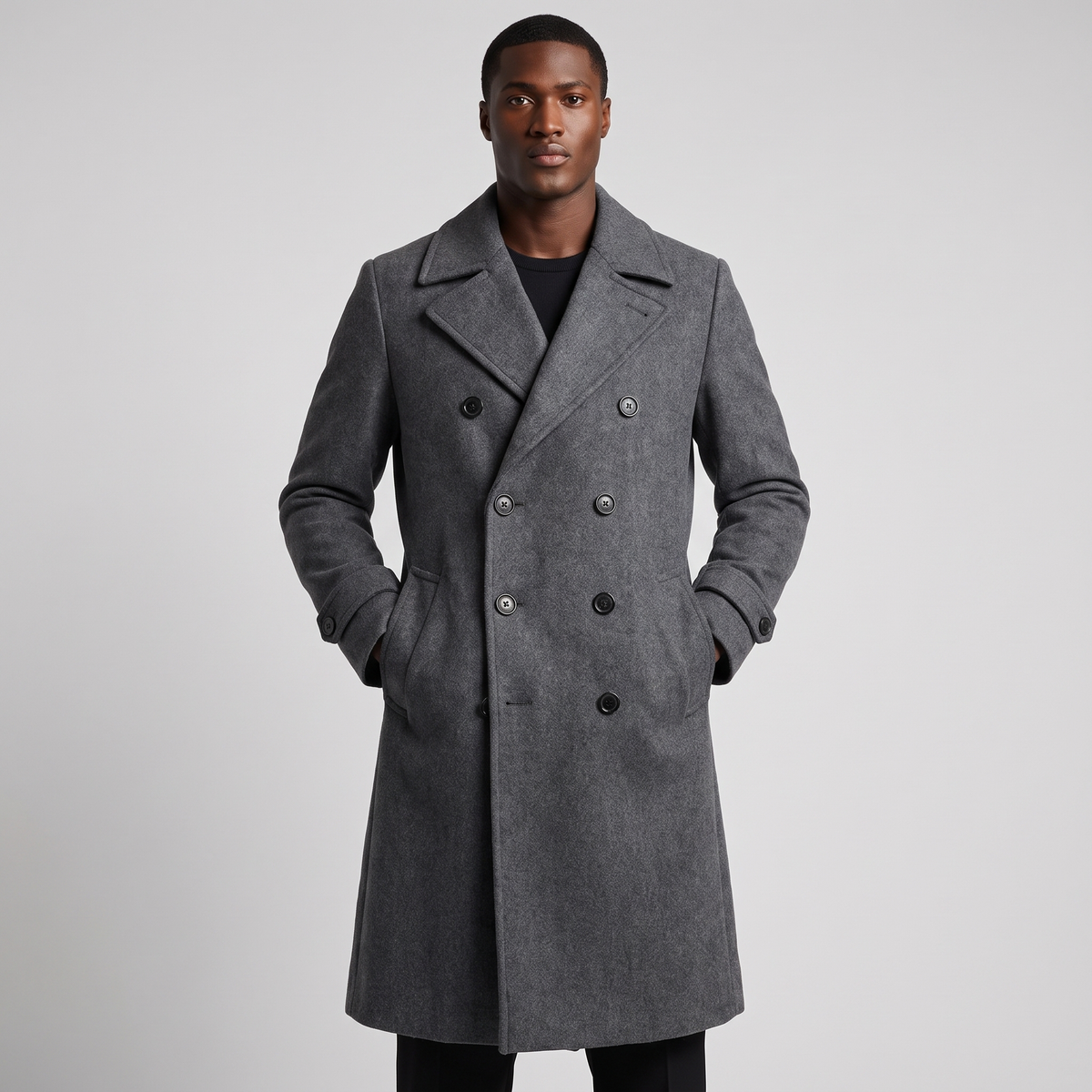 Tristram | Men's Double Breasted Wool Coat Long