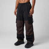 Sawyer | Men's Wide Leg Cargo Trousers Black and Dark Brown