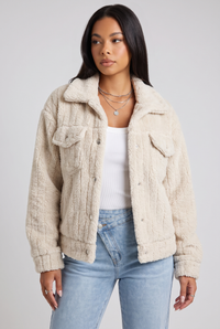 Violante | Women's Sherpa Collared Button-Down Jacket