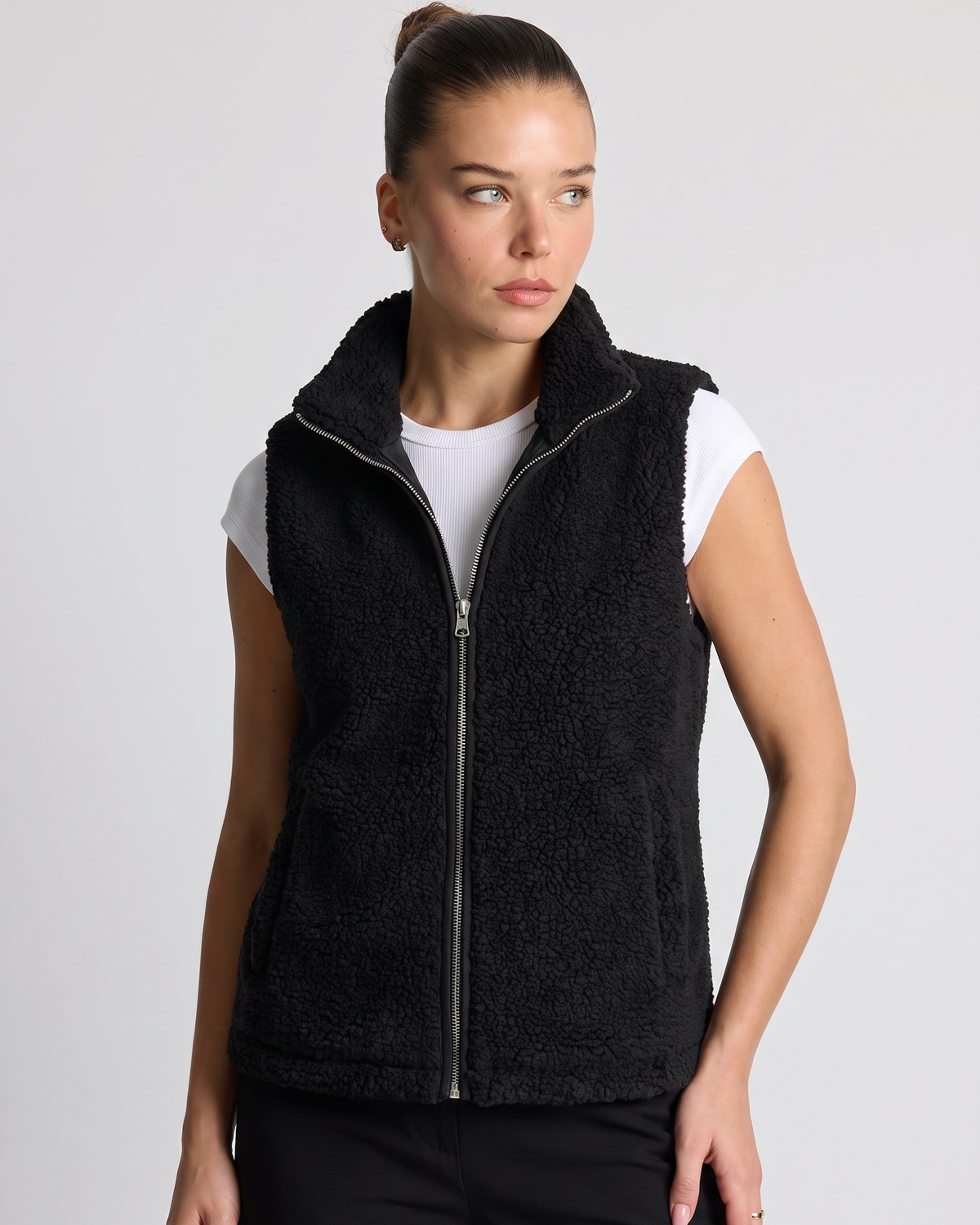 Rosaline | Women's Zip Up Casual Vest Black