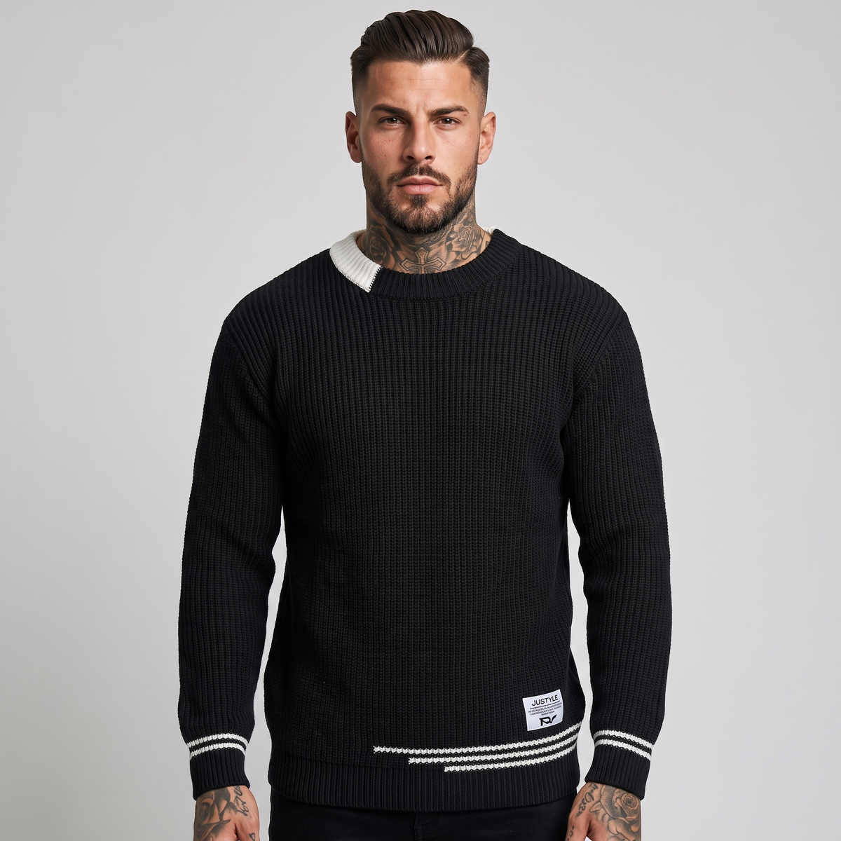 Oberon | Men's Crewneck Ribbed Knit Jumper