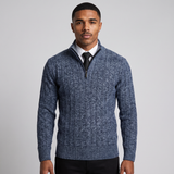 Redmond | Men's Quarter Zip Cable Knit Jumper
