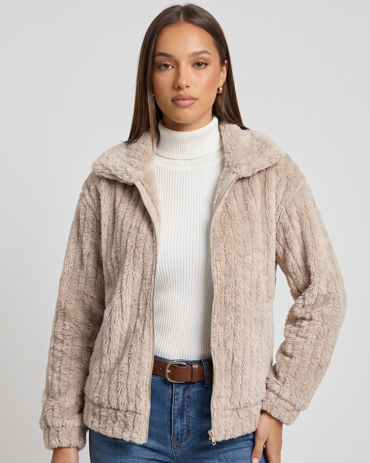 Orsolya | Women's Zip-Up Collared Relaxed Fit Jacket
