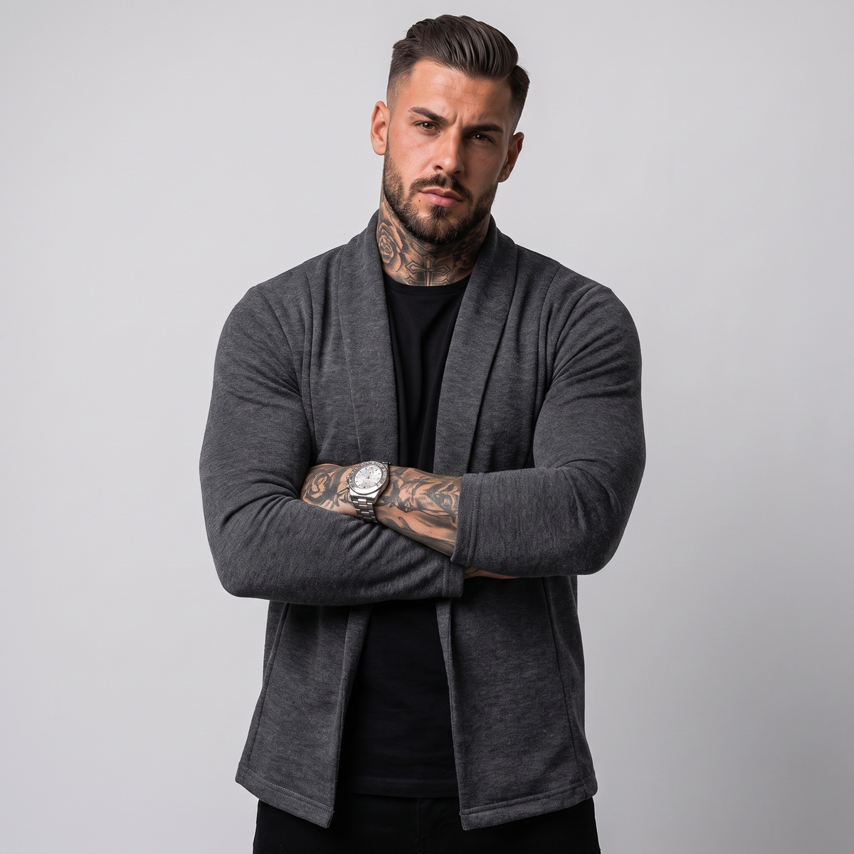 Ridley | Men's Open Front Cardigan Shawl Collar