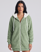 Rowena | Women's Hooded Zip-Up Longline Coat Relaxed Fit