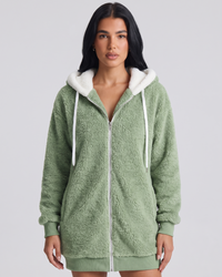 Rowena | Women's Hooded Zip-Up Longline Coat Relaxed Fit