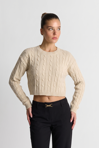 Nicolette | Women's Cropped Cable Knit Jumper