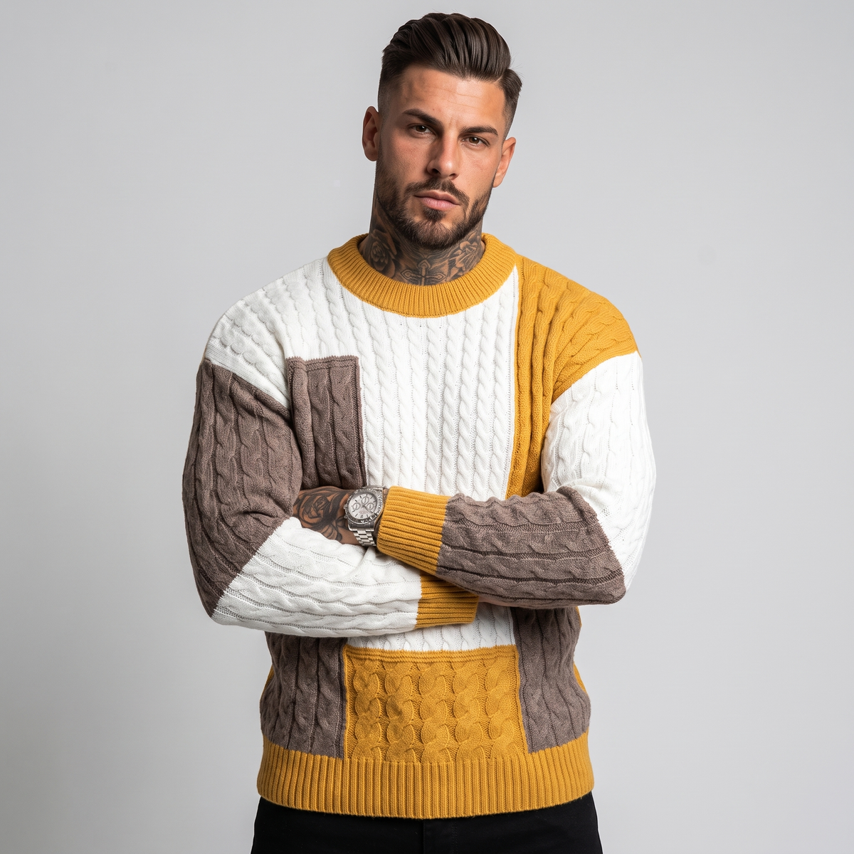 Roderick | Men's Colour Block Crew Neck Jumper