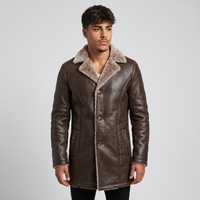 Rochester | Men's Fur Collar Mid-Length Coat Brown and Black