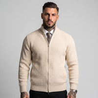 Ludwig | Men's Zip-Up Ribbed Knit Jumper Stand Collar