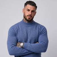 Rockwell | Men's Ribbed Knit Mock Neck Jumper Long Sleeve