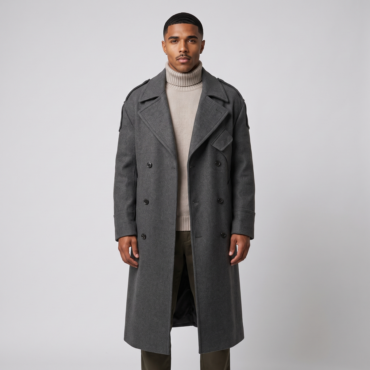 Redgrave | Men's Double-Breasted Wool-Blend Long Coat