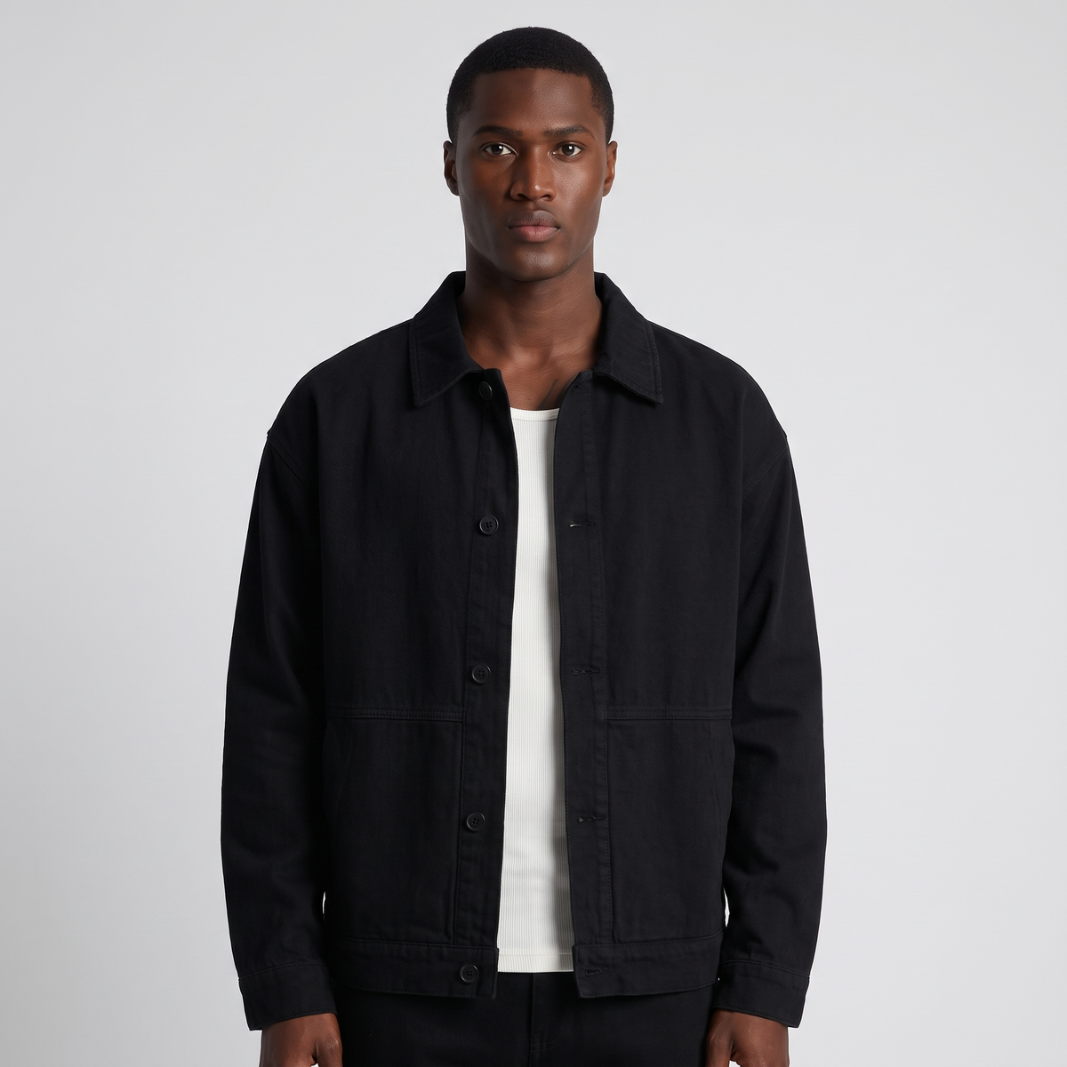 Fulke | Men's Button-Down Jacket Black